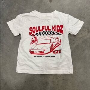 Soulful Kidz White Graphic Tee Race Car Shirt Size 4T